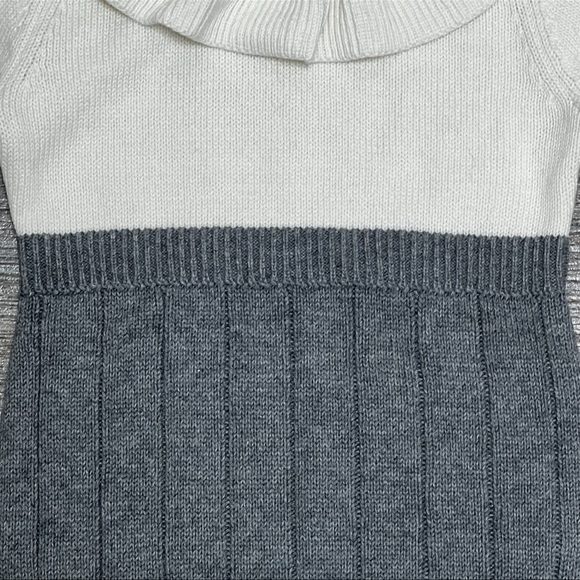 Cat & Jack Baby Girl 18 Months Grey Gray White Sweater Jumper One Piece Outfit - Picture 3 of 13